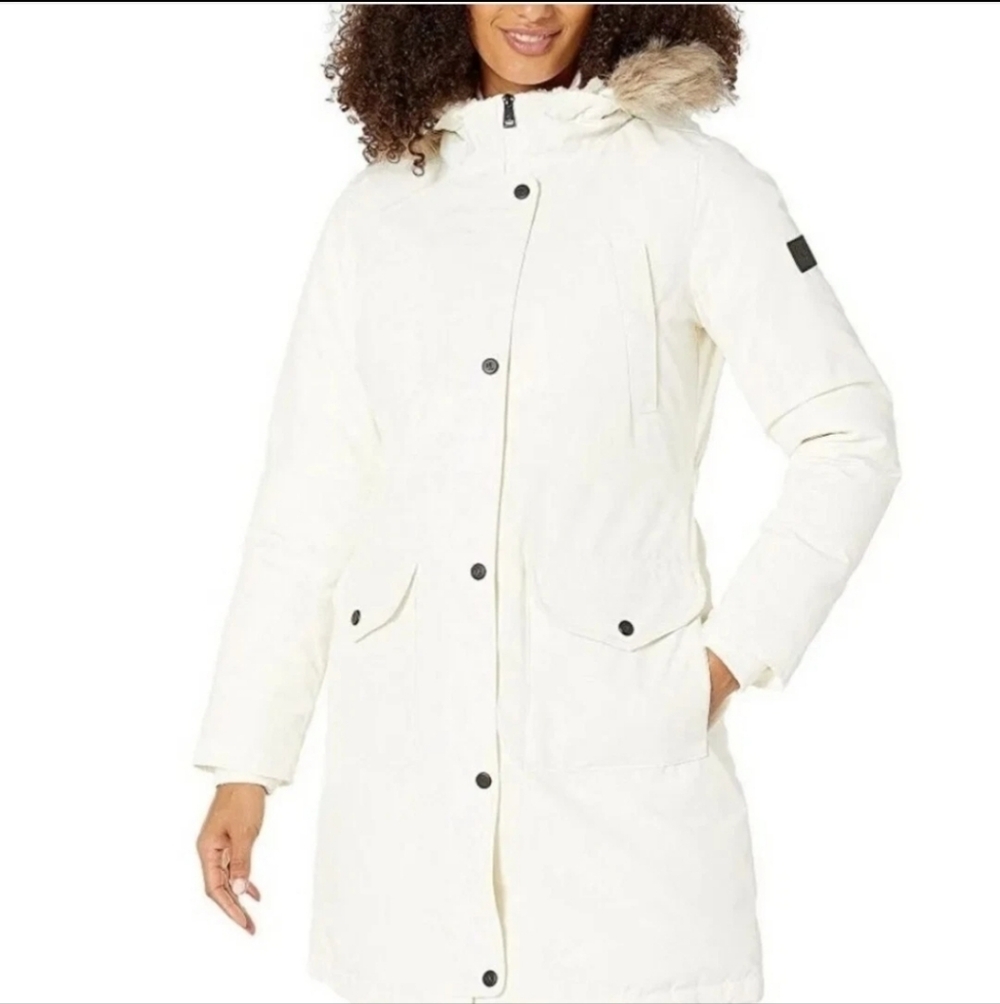 LRL White Down Filled Parka Jacket L